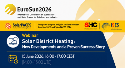 Solar District Heating: New Developments and a Proven Success Story, 15 June 2026, 16:00 - 17:00 CEST (14:00 - 15:00 UTC)
